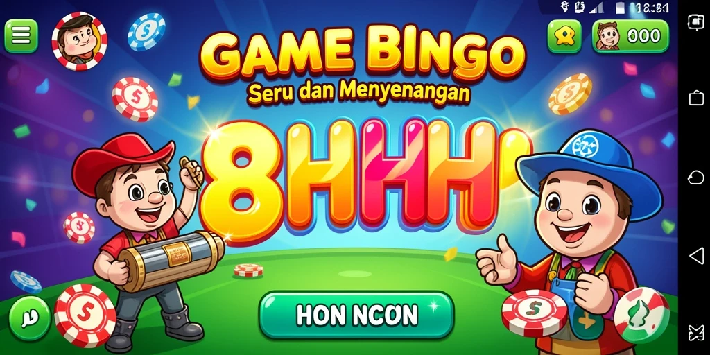 Tampilan gameplay seru Bingo di 8HHH dengan berbagai pilihan tema.