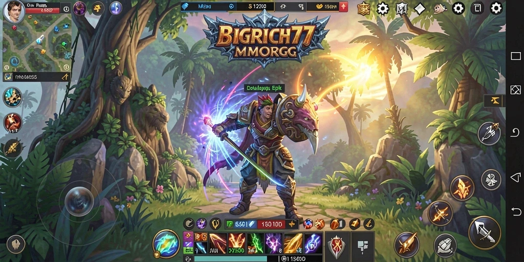 Tampilan gameplay epik dari BIGRICH77 dalam dunia MMORPG.