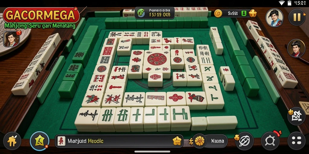 Gameplay GACORMEGA yang mendebarkan dan penuh strategi Mahjong.