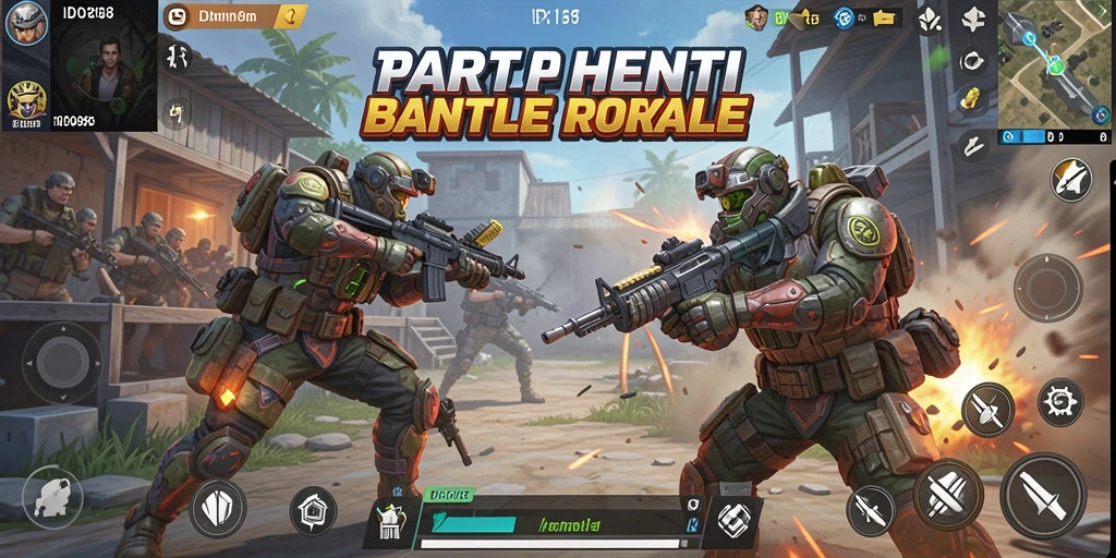 Tangkapan layar menampilkan aksi epic dalam permainan Battle Royale.