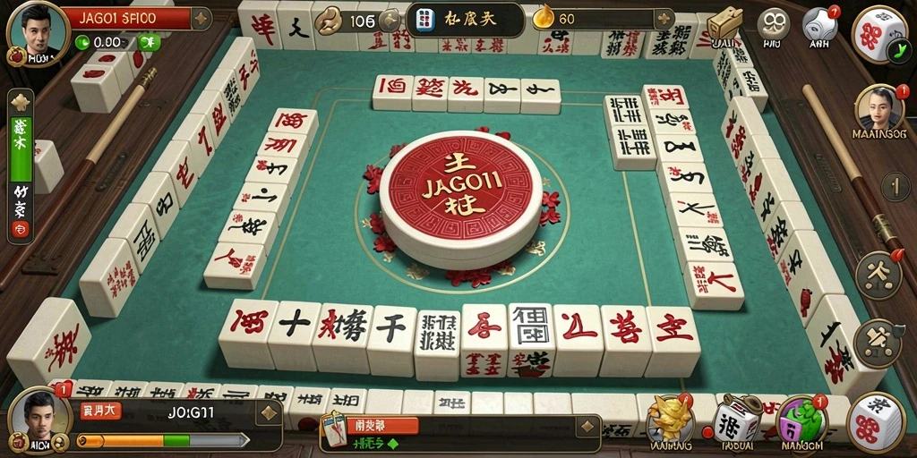 Screenshot utama JAGO11 menampilkan aksi permainan Mahjong yang seru.