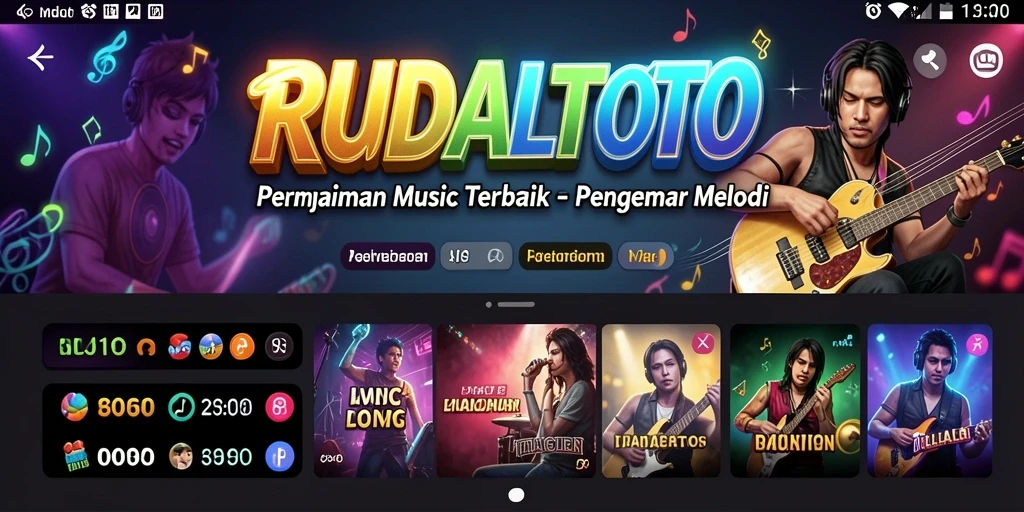 Tampilan gameplay RUDALTOTO yang menampilkan interaksi musik yang seru.