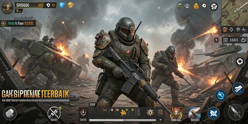 Gameplay SR6666 dengan pertempuran taktis yang mendebarkan.