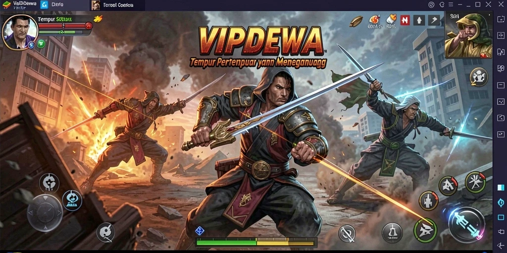 Tampilan epic perkelahian dalam game TPS VIPDEWA.