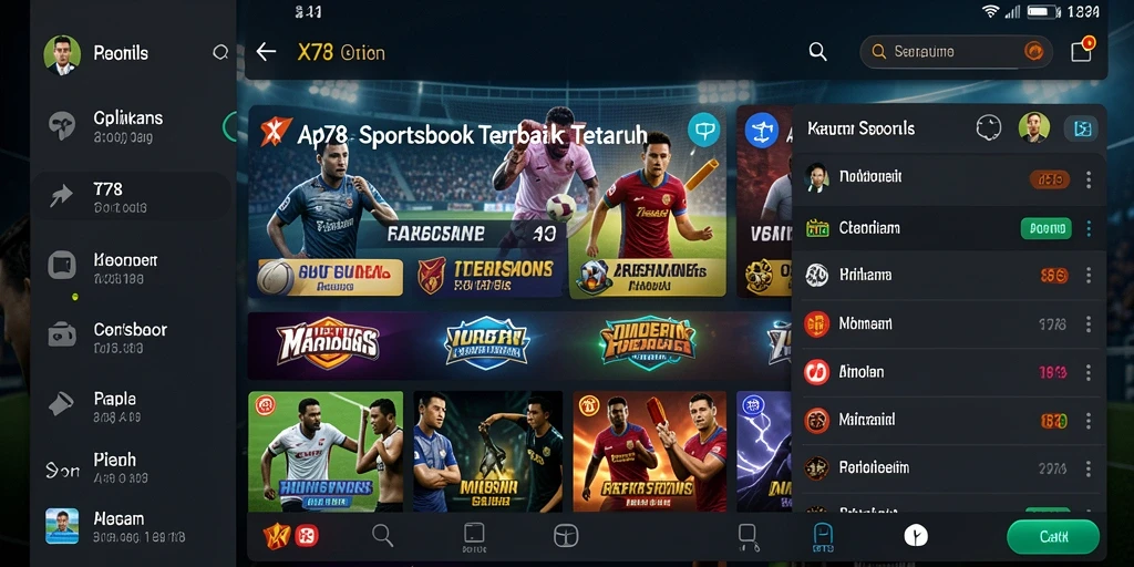 Screenshot X78 menampilkan antarmuka taruhan olahraga yang menarik.